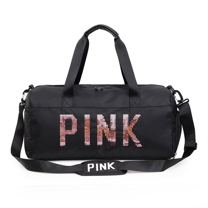 Bolso al por mayor Nylon Pink Fitness Travel impermeable JDC-HB-Lanc001