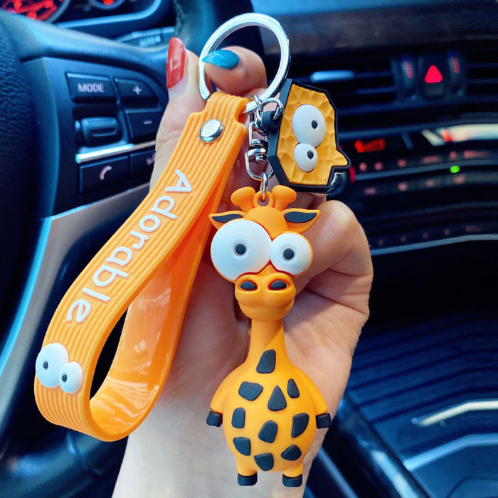 Jewelry WholesaleWholesale creative cartoon eye-popping giraffe keychain JDC-KC-Yaoyun007 Keychains 瑶韵 %variant_option1% %variant_option2% %variant_option3%  Factory Price JoyasDeChina Joyas De China