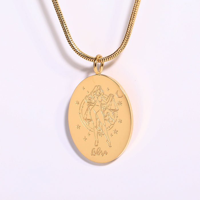 Jewelry WholesaleWholesale Constellation Pendant Stainless Steel Gold Plated Necklace JDC-NE-Jif051 Necklaces 集沣 %variant_option1% %variant_option2% %variant_option3%  Factory Price JoyasDeChina Joyas De China