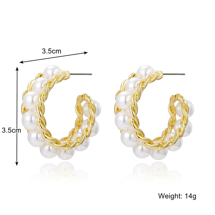 Wholesale Earrings Pearl Tassel Colorful Mermaid JDC-ES-ManY026