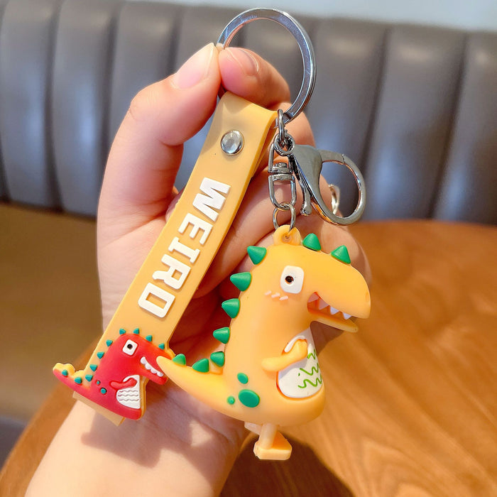 Keychains al por mayor para mochilas caricaturas Little Dinosaur Keychain Cute Dinosaur Doll Moq≥2 JDC-KC-Ghui022