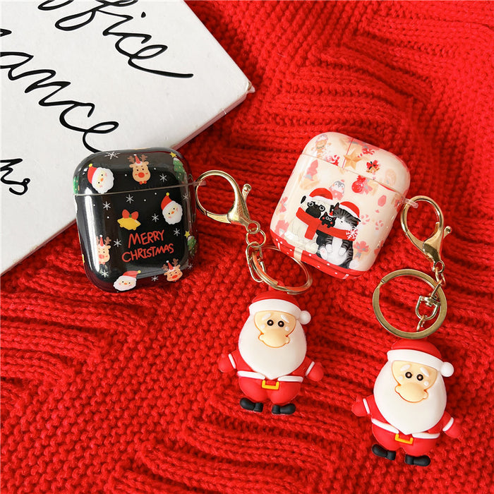 Wholesale Headphone Case Silicone Christmas Elk Santa Claus Print MOQ≥2 JDC-EPC-HXiang012