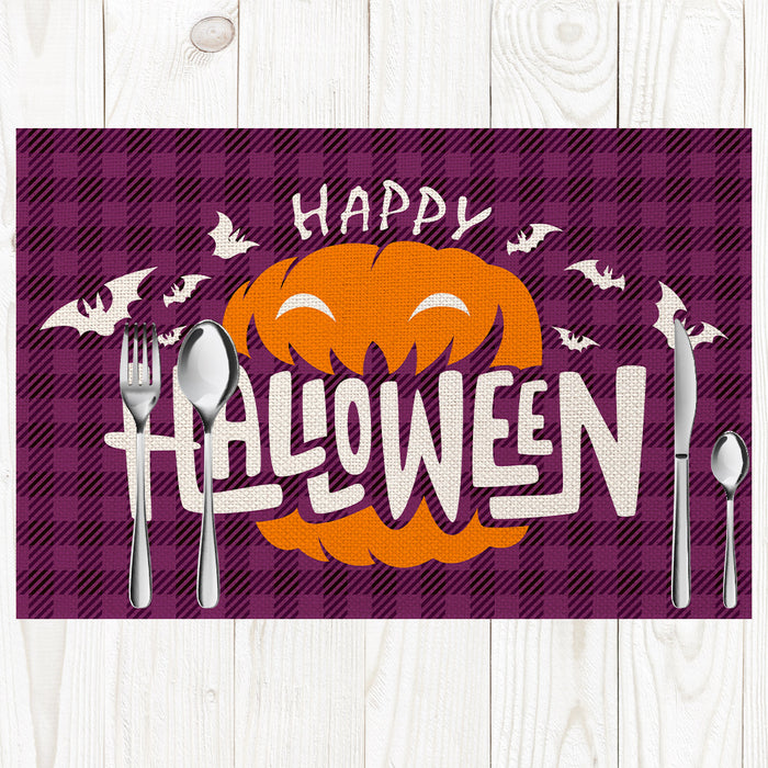 Wholesale Placemat Linen Halloween Anti-Fouling Table Mat MOQ≥2 JDC-PS-MuX004