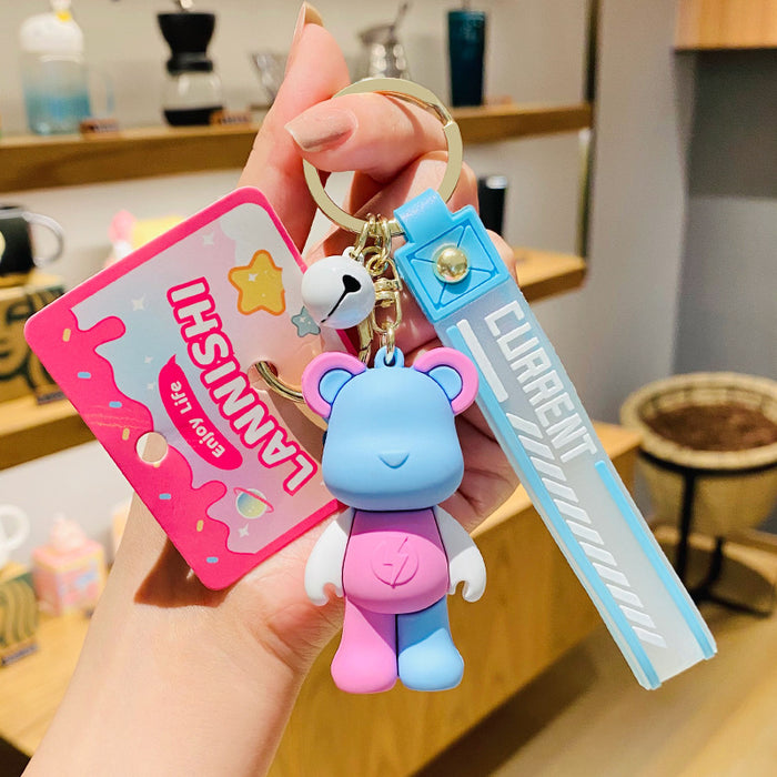 Wholesale Keychains For Backpacks colorful bear cool keychain chain car bag pendant JDC-KC-ManM029