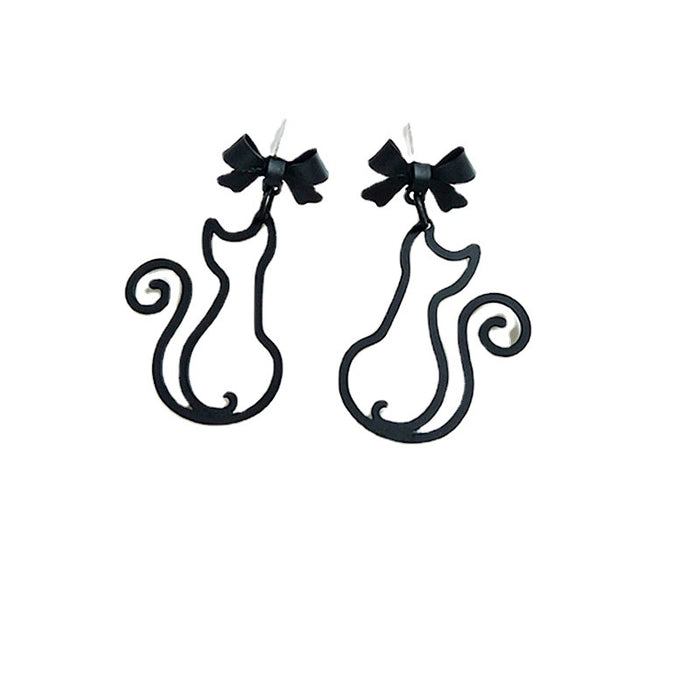 Wholesale Earrings Alloy Cartoon Cat Bow JDC-ES-aimei005