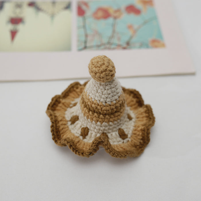 Wholesale Hair Clips Wool Crochet Top Hat Princess Sweet Hat hand knitted MOQ≥3 JDC-HC-BDXY001