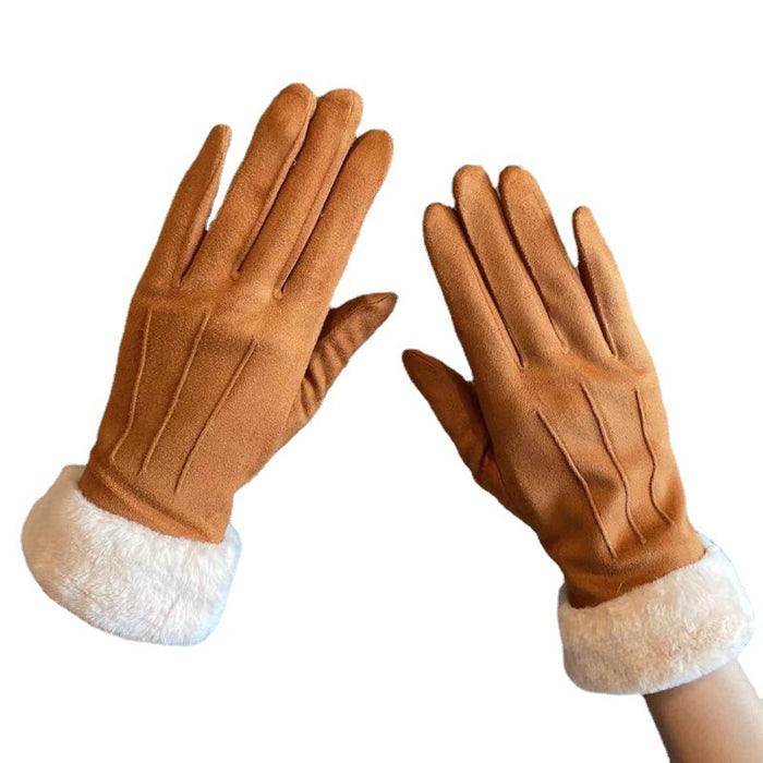 Wholesale Gloves Suede Fleece Warm Riding Sports Touch Screen JDC-GS-BoY005
