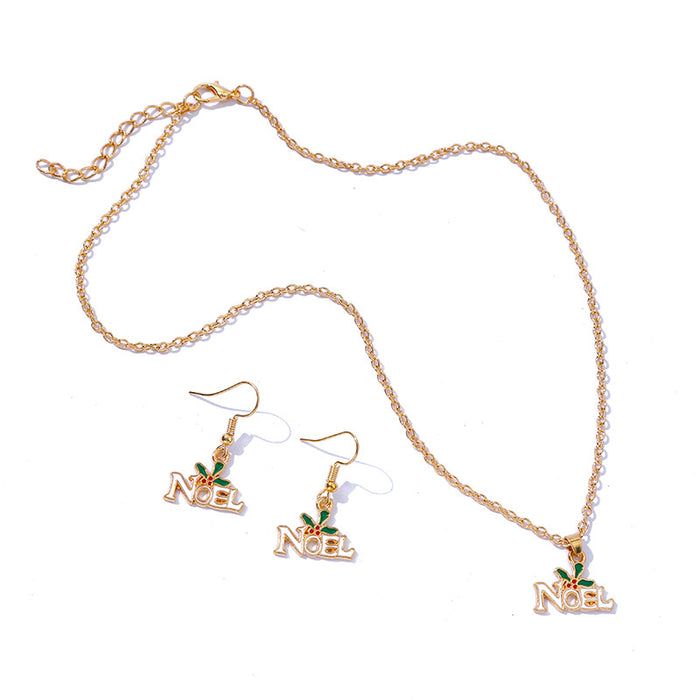 Wholesale Necklaces Alloy Christmas Collection Necklace Earrings Set MOQ≥2set JDC-NE-KaiWei009