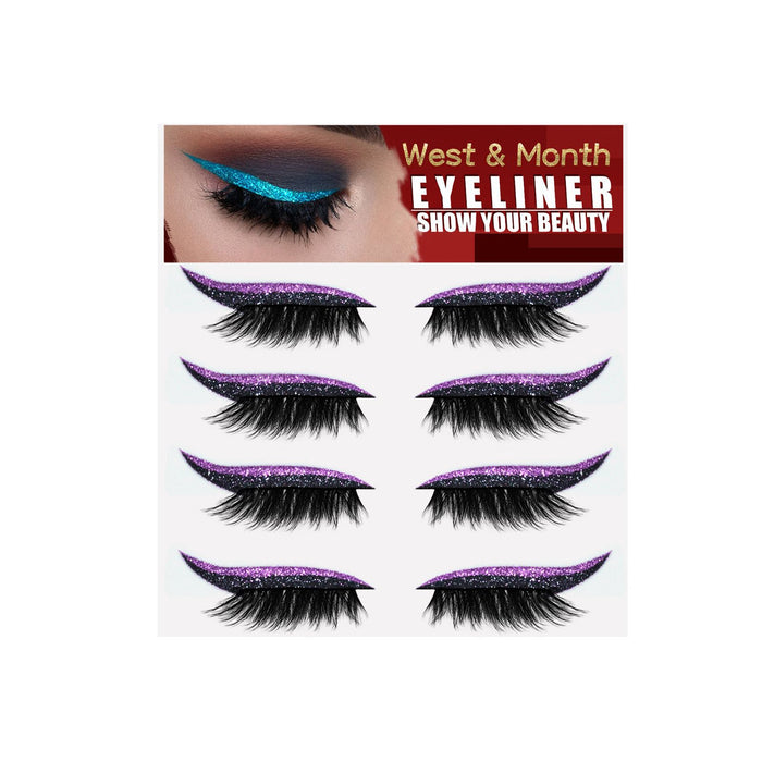 Wholesale four pairs of eyelashes eyeliner stickers free curling eyelashes MOQ≥2 JDC-EY-JMX001