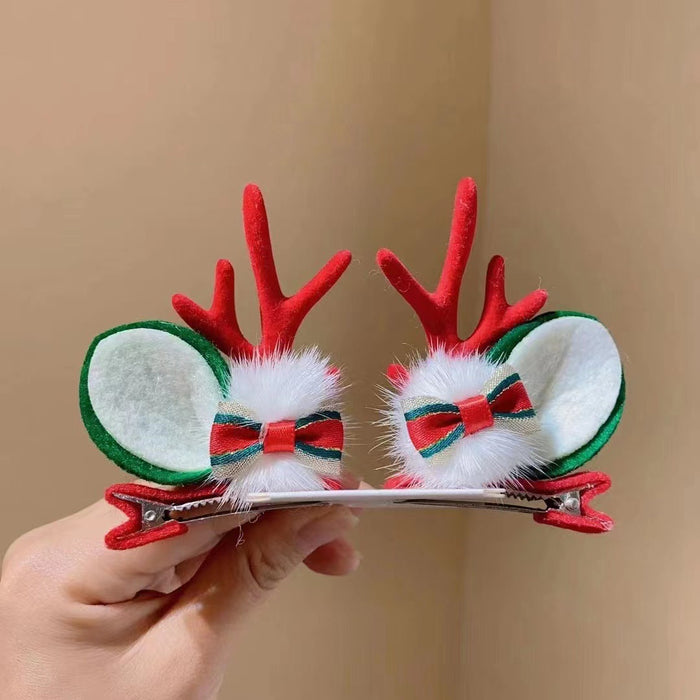 Wholesale Hair Clips Plastic Cloth Christmas Antlers JDC-HC-Yuxin001