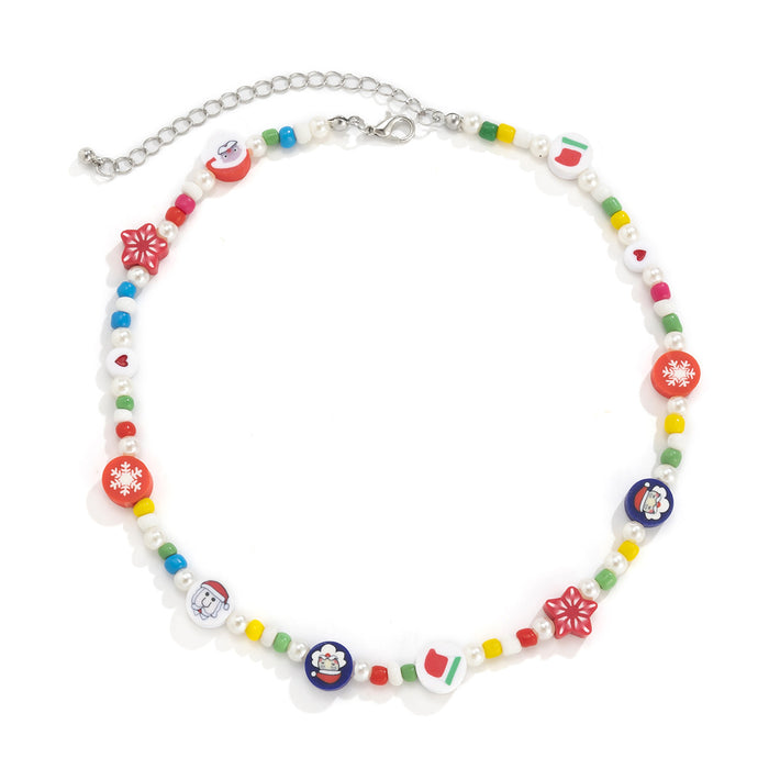 Wholesale Necklaces Imitation Pearl Smooches Colored Christmas Funny JDC-NE-KunJ176