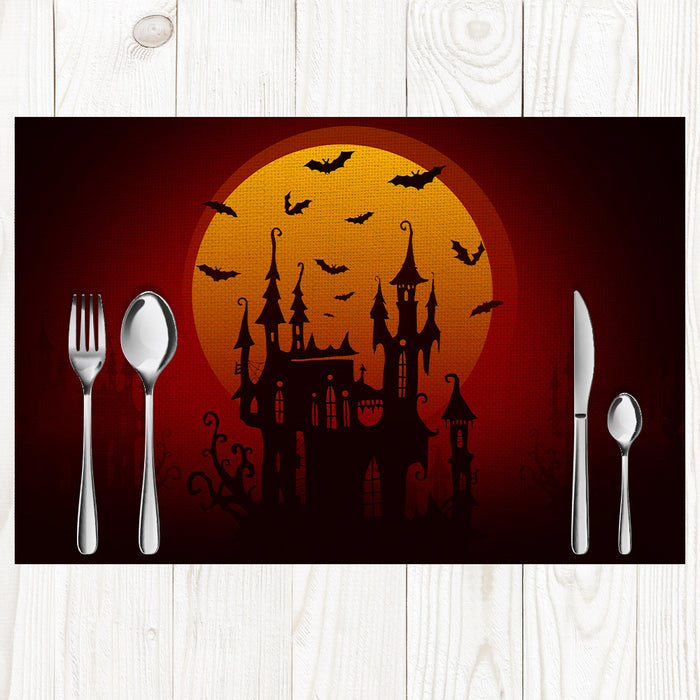 Wholesale Place Mat Linen Halloween Stain Resistant Sturdy Dining Table Mat MOQ≥2 JDC-PS-MuX002