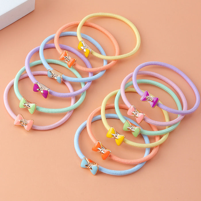 Wholesale small fresh cute little bow tie children hair rope bracelet set JDC-BT-YueS001