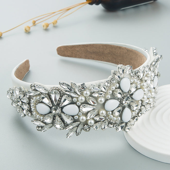 Wholesale crystal flower baroque pearl headband JDC-HD-Heim011