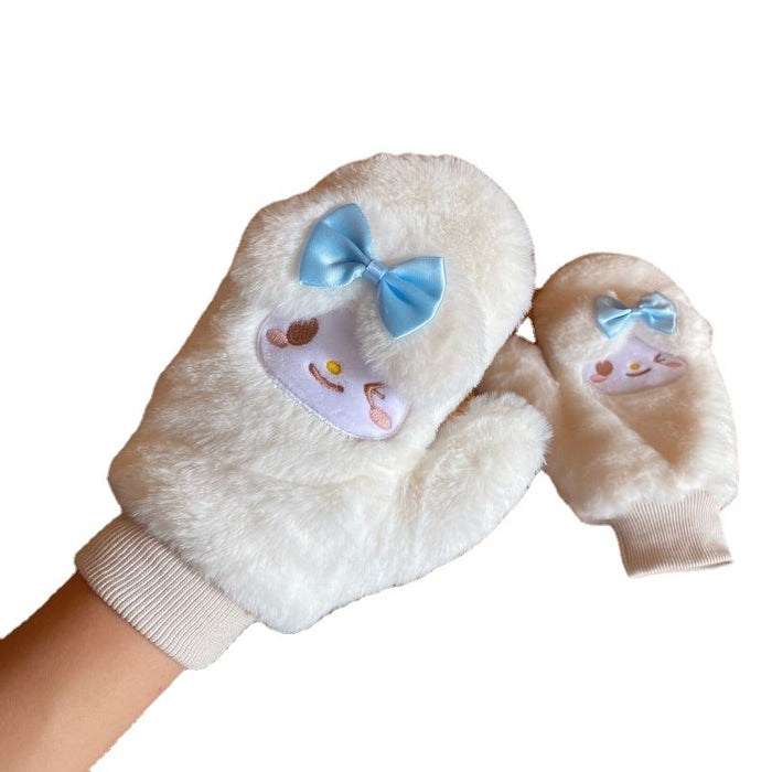 Wholesale Gloves Polar Fleece Plush Rabbit Warm Halter MOQ≥2 (S) JDC-GS-JunR001