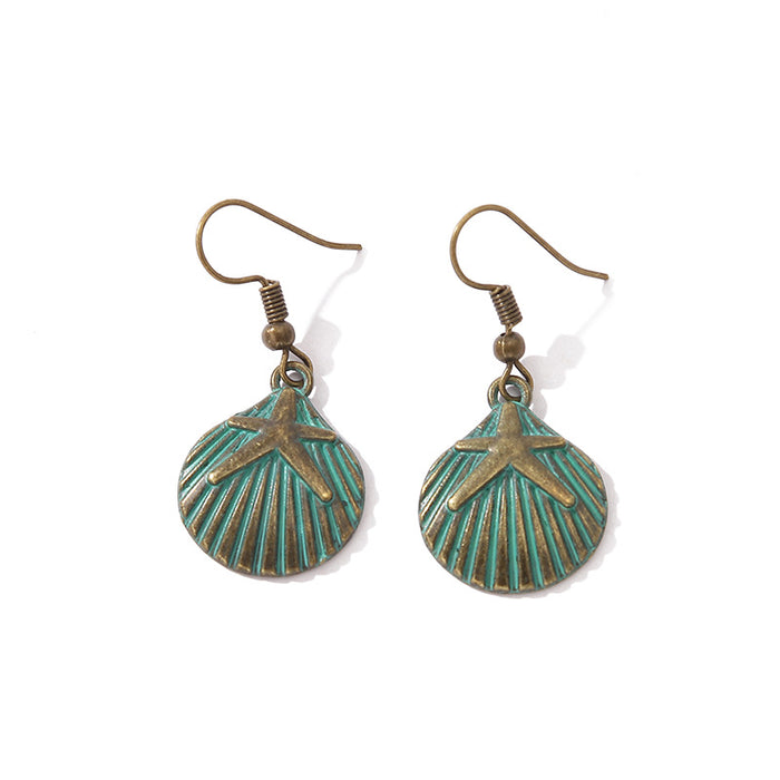 Wholesale boho starfish pearl earrings JDC-ES-Haobiao001