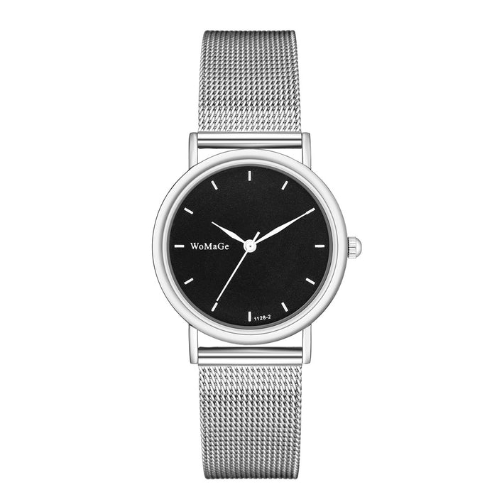 Wholesale Watch Silver Alloy Mesh Strap Quartz Watch JDC-WH-ShiY001