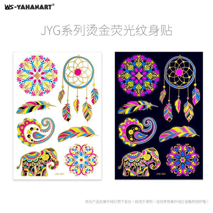 Wholesale Sticker Two Tone Luminous Tattoo Sticker MOQ≥8 JDC-ST-YaH002