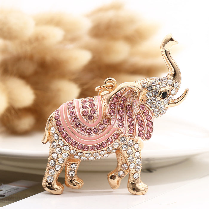 Wholesale Cute Elephant Keychain Metal Creative Cartoon MOQ≥2 JDC-KC-DeK003