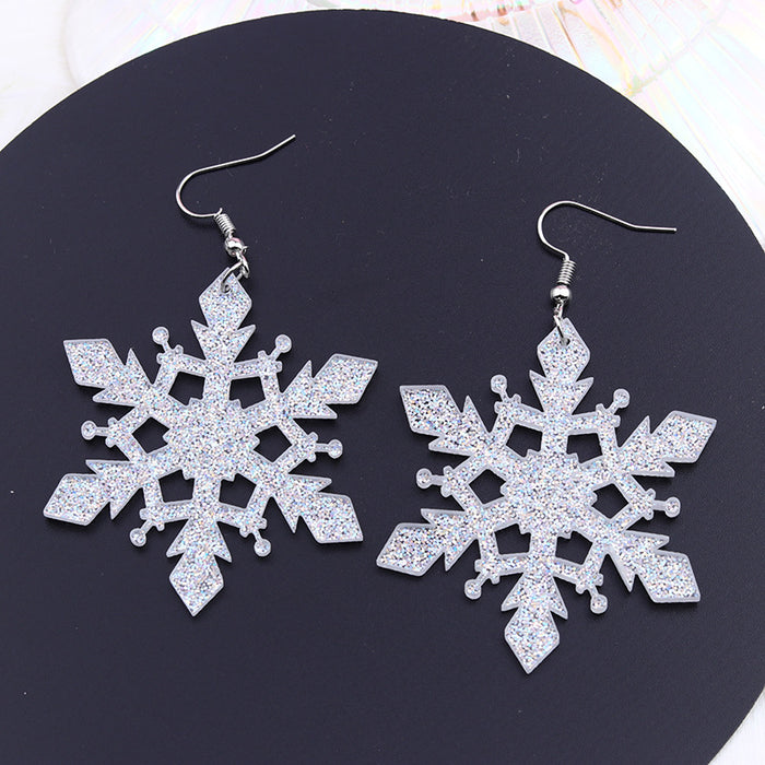 Wholesale Earrings Acrylic Christmas Snowflake Stars JDC-ES-Duai047
