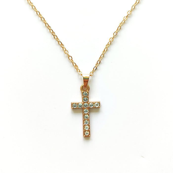Wholesale Cross Diamond Alloy Necklace MOQ≥2 JDC-NE-ZhenL003
