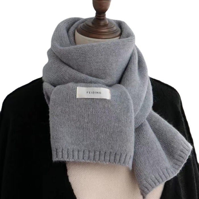 Wholesale Scarf Acrylic Cotton Winter Thickening Warm Knit Solid Color JDC-SF-hengc010