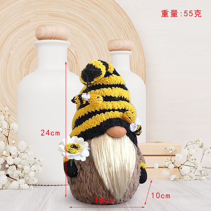 Wholesale Decorative Fabric Bee Knitting Faceless Doll Ornament JDC-OS-GangL031