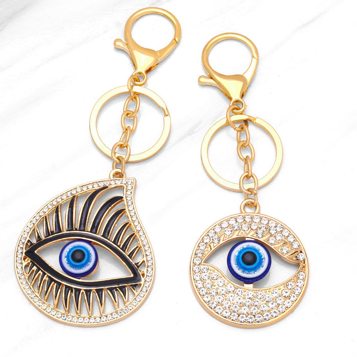 Wholesale Keychains For Backpacks creative big eyes key chain pendant metal keychain JDC-KC-AS003
