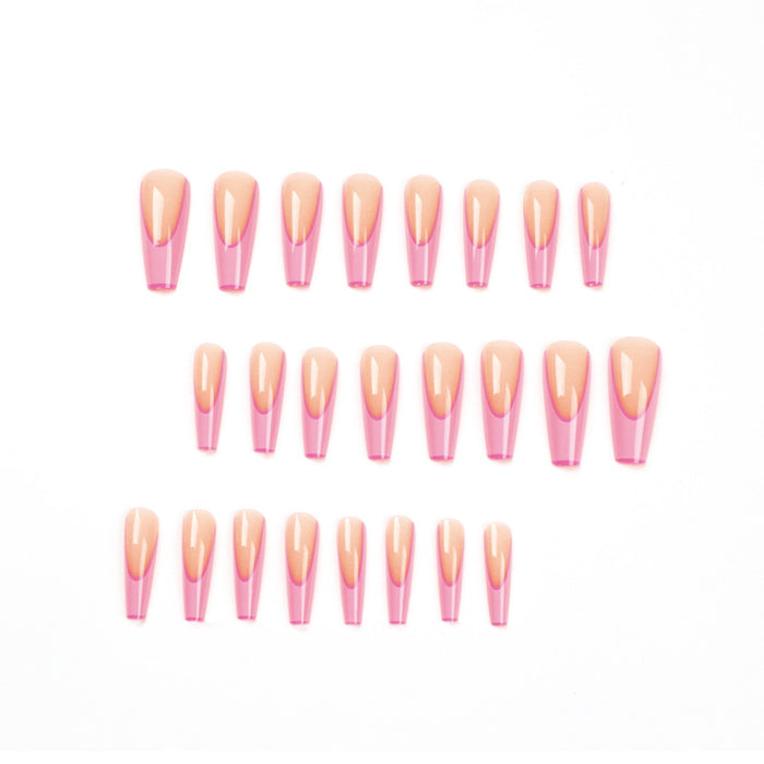 Patches de uñas al por mayor 24 piezas/caja de ballet rosa rosa francés moq≥3 jdc-ns-lfan038