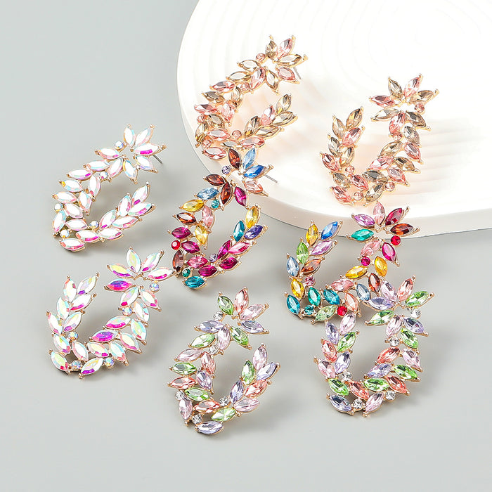Jewelry WholesaleWholesale alloy rhinestone floral earrings JDC-ES-JL914 Earrings 氿乐 %variant_option1% %variant_option2% %variant_option3%  Factory Price JoyasDeChina Joyas De China