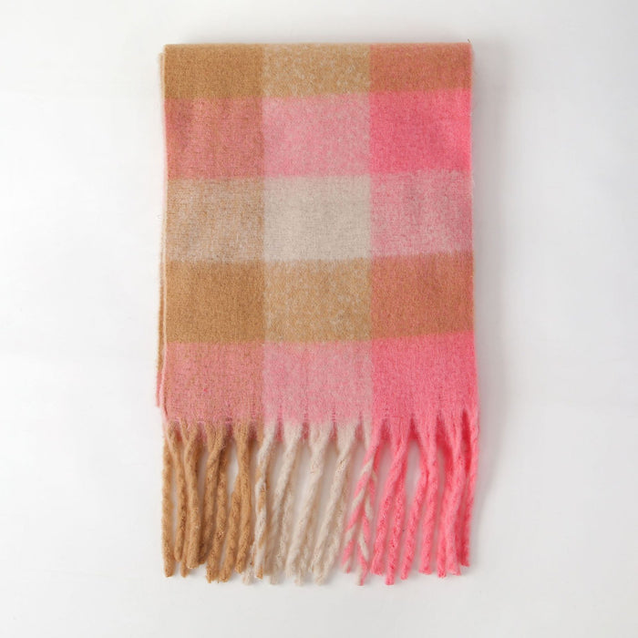 Wholesale Scarf Polyester Fiber Warm Winter Shawl Thickened Plaid Soft JDC-SF-Shenm007
