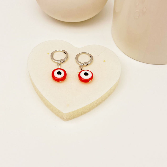 Wholesale earrings metal devil eye tassel MOQ≥2 JDC-ES-qingh004