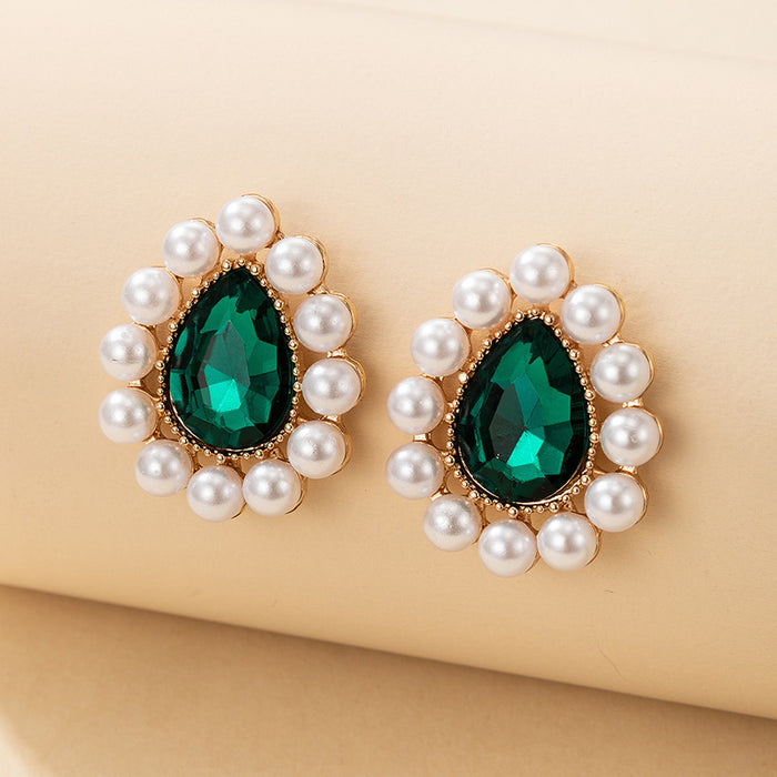 Wholesale Alloy Opal Pearl Earrings MOQ≥2 JDC-ES-lingg007