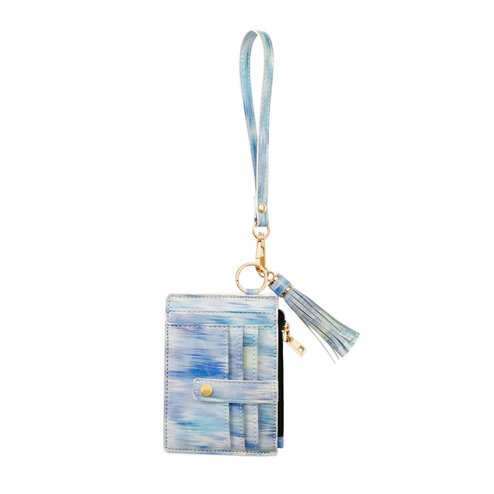 Wholesale keychain pu wrist strap card holder colorful leather coin purse MOQ≥2 JDC-KC-JM045