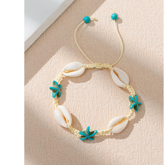 Wholesale Necklace Shell Adjustable Braided Bracelet Anklet Set MOQ≥6 JDC-NE-XLH005