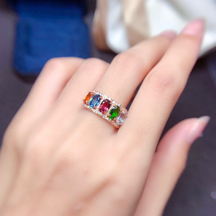 Wholesale Ring Copper Crystal Various Colorful Treasures Openings JDC-RS-ZhenR049