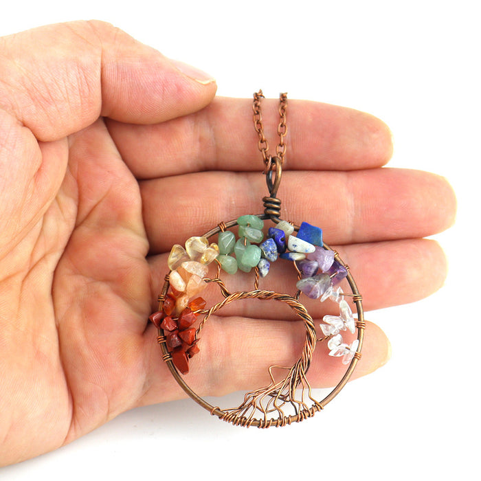 Wholesale Necklaces Metal Handmade Natural Stone Crystal MOQ≥2 JDC-NE-HanX001