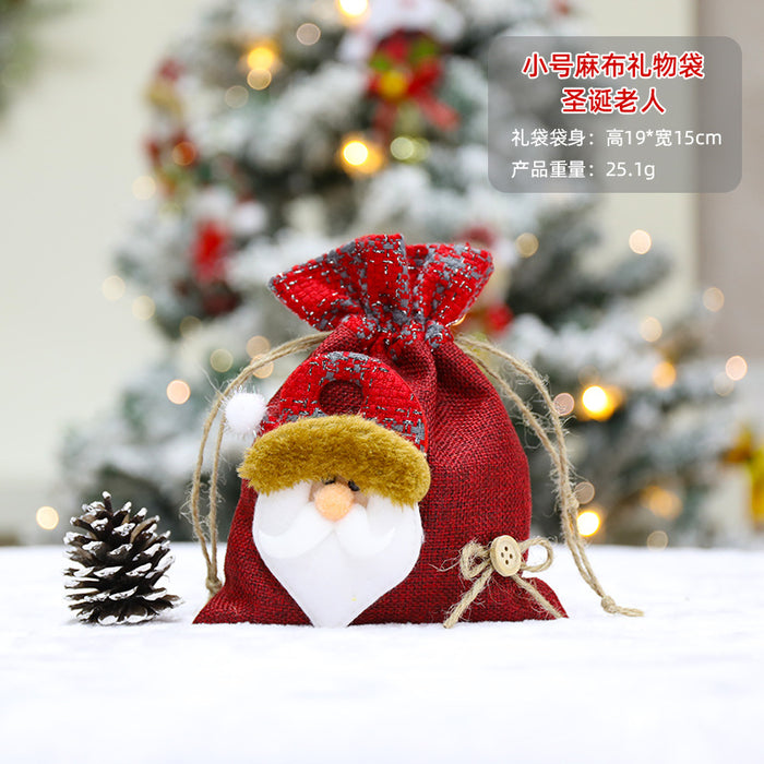 Bolsa de regalo al por mayor Bolsa de dulces de tela de Navidad MOQ≥2 JDC-GB-QIAOOC004