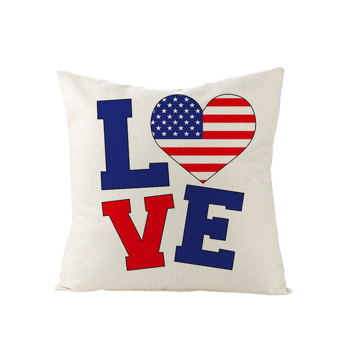 Wholesale 4th of July Independence Day Linen Pillowcase MOQ≥2 JDC-PW-OuH004