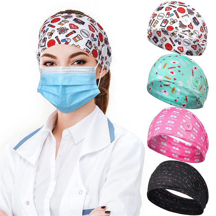 Wholesale Medical Stretch Printed Polyester Anti-Stretch Sweat Absorbent Headband MOQ≥3 JDC-HD-Jiaoy013