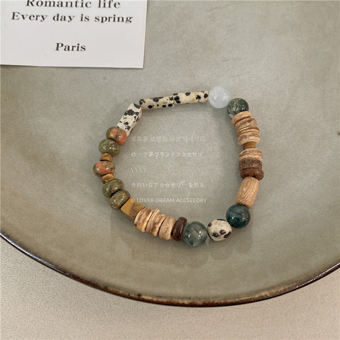 Wholesale Bracelet Stone Beaded Wood Freshwater Pearl Necklace JDC-BT-LFM003