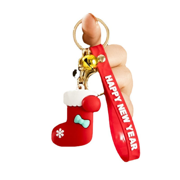 Keychaines al por mayor Hardware de goma de goma de goma COLECCIÓN DE COMBISTA DE ARRIBA Santa Claus (M) JDC-KC-MNI003