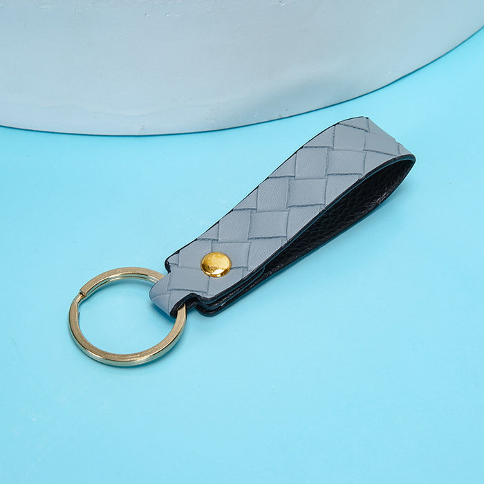 Wholesale Keychains PU Leather Car Simple Solid Color Woven JDC-KC-XingR009