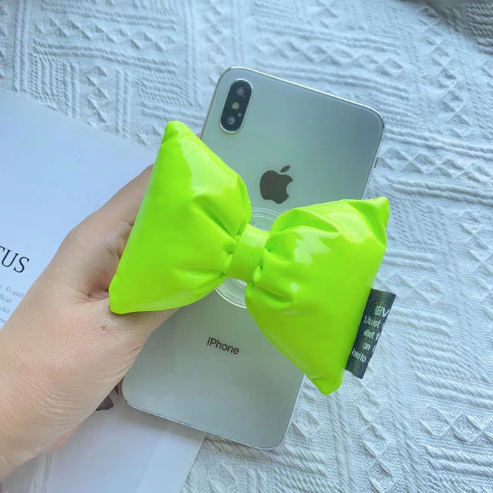 Wholesale 3D Leather Bow Knot Ring Phone Airbag Holder MOQ≥2 JDC-PS-WeiJiu028