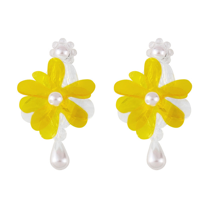 Wholesale Pearl Earrings Acrylic Flower Stud Earrings Pearl JDC-ES-AS111
