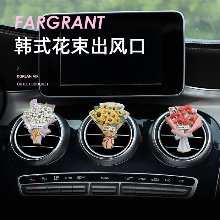 Wholesale Car Accessories Resin Cute Bouquet Export Perfume Clip MOQ≥2 JDC-CA-LanYu004