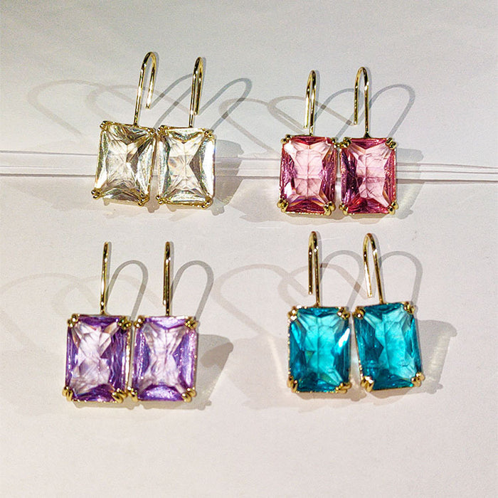 Tendencia al por mayor tendencia color pendientes de tachuelas de diamantes de imitación JDC-es-chenrui015