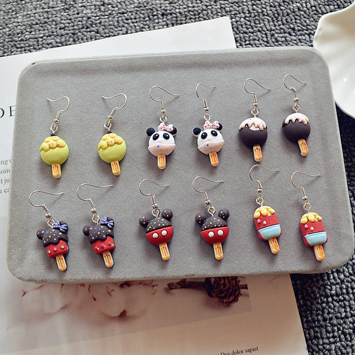 Wholesale Earrings Resin Painted Ice Cream Simple Earrings JDC-ES-Xienuo008