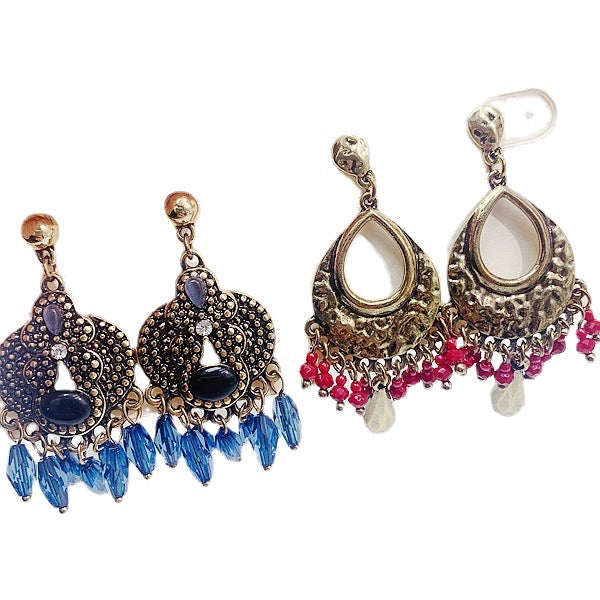 Wholesale Earrings Copper Drop Shaped Palace Style Earrings 10pcs JDC-ES-Pabo007