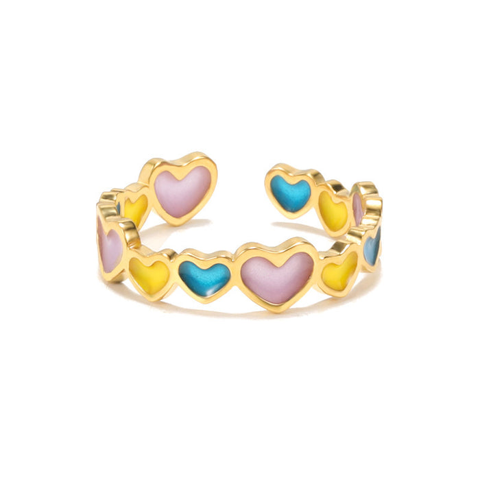 Wholesale Ring Brass Butterfly Luminous Irregular Heart JDC-RS-YinH007